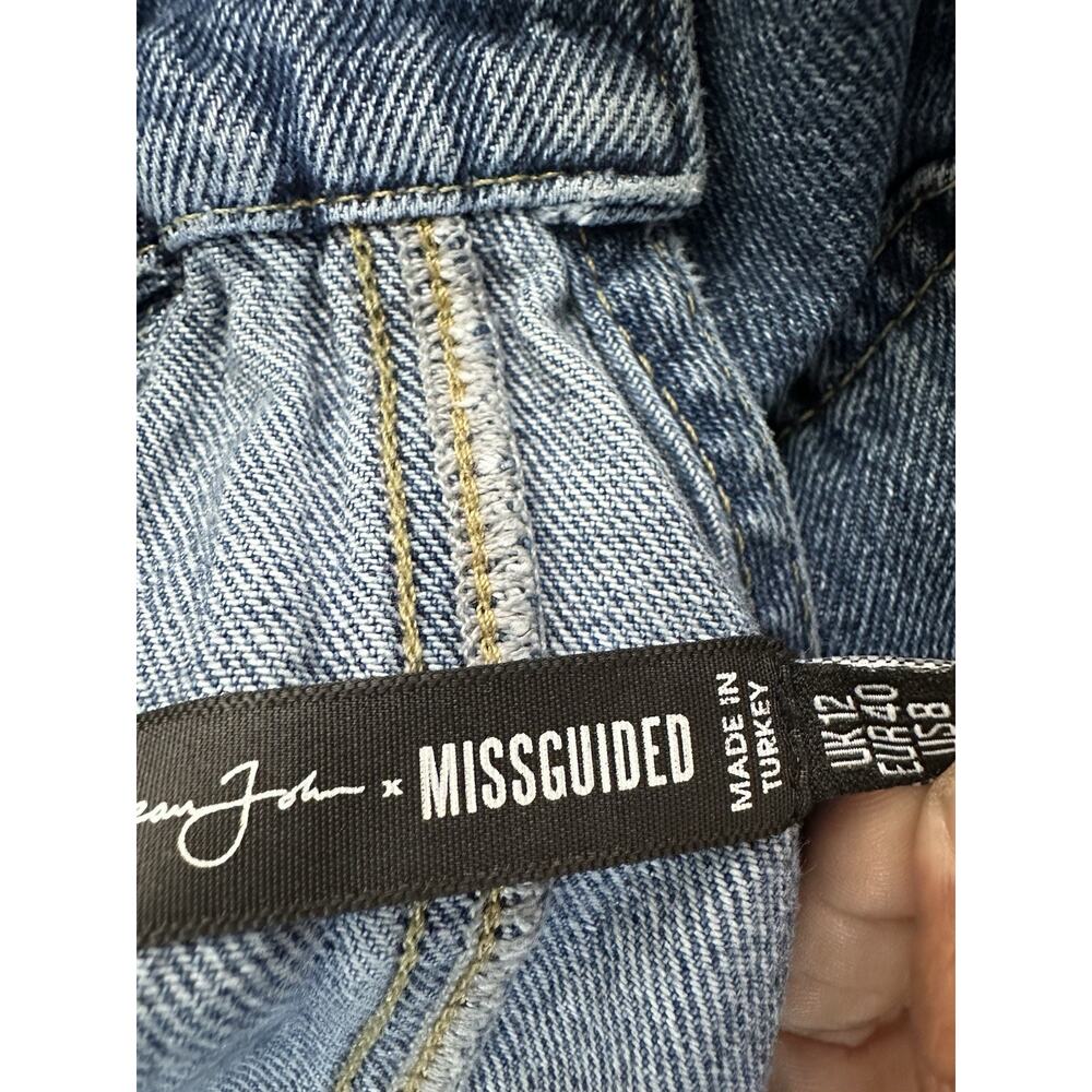 Misguided Sean John Baggy Boyfriend Wide Leg Denim Overalls Y2K Skater US Size 8 - Picture 6 of 7
